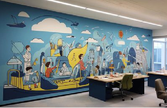 武汉办公室墙绘的特点。